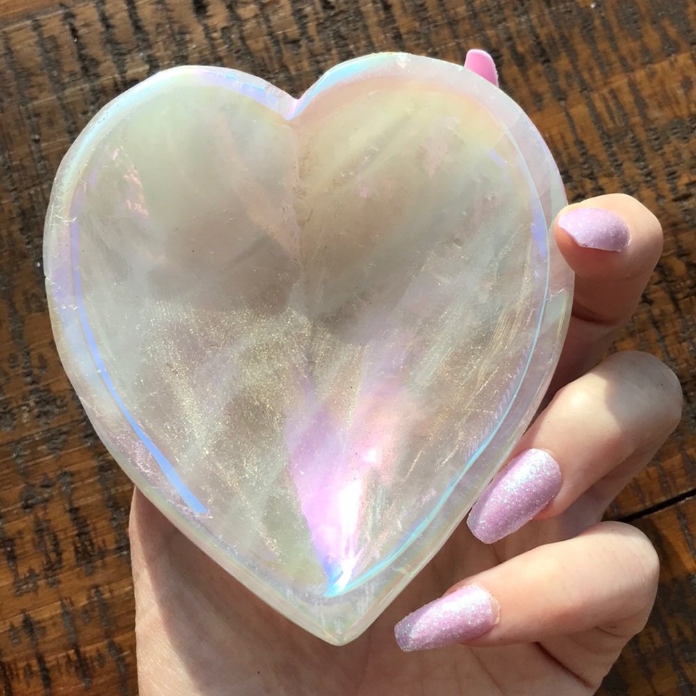 Aura Rose Quartz Heart